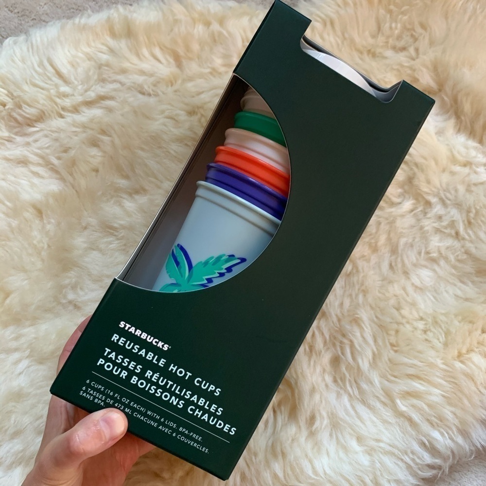 New💕Starbucks RARE Tropical Reusable Hot Cup 16oz